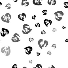 Poster - Seamless vector pattern with mom with baby symbols, creating a creative monochrome background with rotated elements. Vector illustration on white background