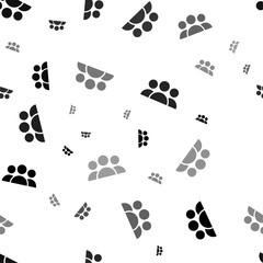 Poster - Seamless vector pattern with people symbols, creating a creative monochrome background with rotated elements. Vector illustration on white background
