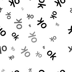 Poster - seamless vector pattern with ok symbols, creating a creative monochrome background with rotated elem