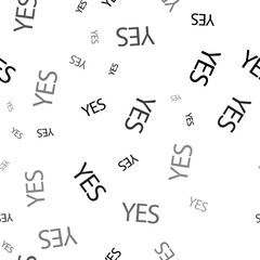 Poster - Seamless vector pattern with yes symbols, creating a creative monochrome background with rotated elements. Vector illustration on white background