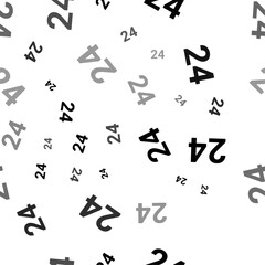 Poster - Seamless vector pattern with around the clock symbols, creating a creative monochrome background with rotated elements. Vector illustration on white background