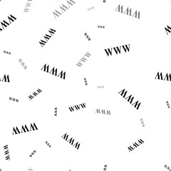 Poster - Seamless vector pattern with www symbols, creating a creative monochrome background with rotated elements. Illustration on transparent background