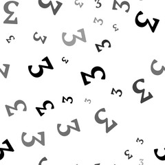 Poster - seamless vector pattern with number three symbols, creating a creative monochrome background with ro