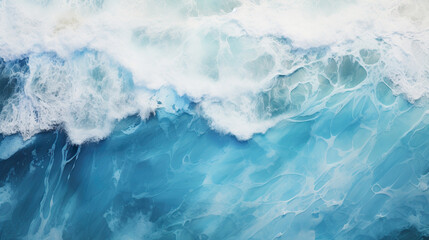 Canvas Print - Aerial View of a Wave in the Ocean. Generative Ai