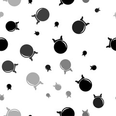 Poster - Seamless vector pattern with spirit ball symbols, creating a creative monochrome background with rotated elements. Vector illustration on white background
