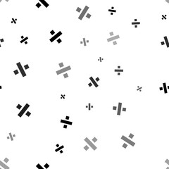 Poster - Seamless vector pattern with division symbols, creating a creative monochrome background with rotated elements. Illustration on transparent background
