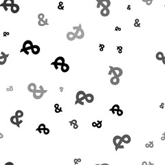 Poster - seamless vector pattern with ampersand symbols, creating a creative monochrome background with rotat