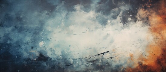 Poster - The abstract vintage background design features a textured white circle, blending light and dark elements with a touch of grunge, creating a stunning art piece for a poster or digital banner color