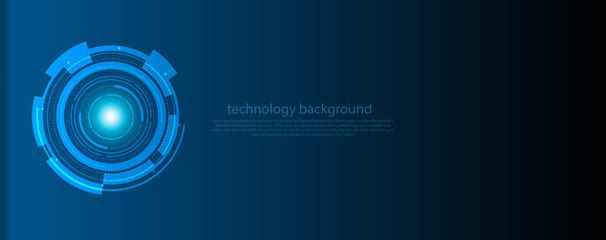 Blue circle and line technology abstract technology innovation concept vector background and glowing light
