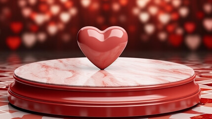 Poster - red heart shaped candle