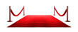 red carpet, png file of isolated cutout object with shadow on transparent background.