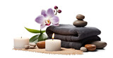 day spa set, png file of isolated cutout object with shadow on transparent background.