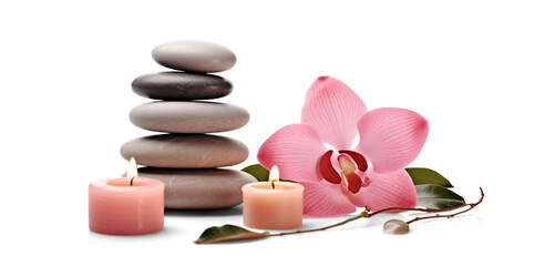 Wall Mural - day spa set, png file of isolated cutout object with shadow on transparent background.