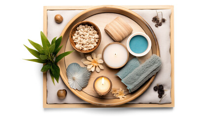 Wall Mural - day spa set, png file of isolated cutout object with shadow on transparent background.
