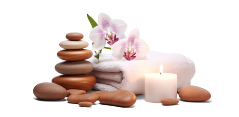 Wall Mural - day spa set, png file of isolated cutout object with shadow on transparent background.