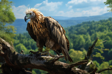 Image of vulture in the forest on a natural background. Birds., Wildlife Animals.