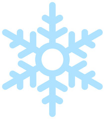 Wall Mural - Cartoon of blue snowflake vector icon isolated on white background.