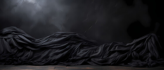 Wall Mural - Abstract Beautiful black velvet background for website. . Art design for backdrop or wallpaper with copy space.