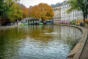 Wall Mural - Paris in the region of canal saint martin République and buttes chaumont