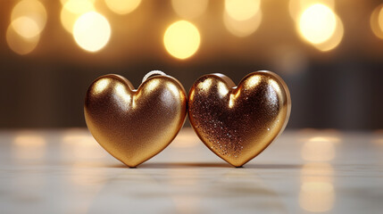 Sticker - golden heart shape