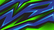 Abstract car sticker stripes with green background and halftone effects