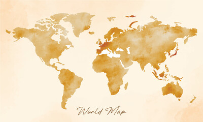 old vintage world map vector background