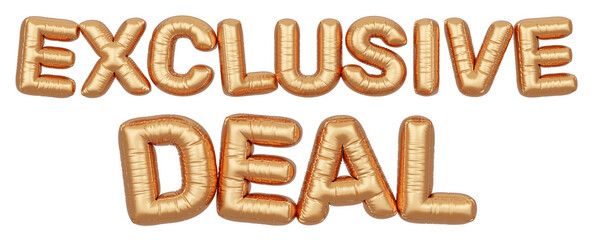 Wall Mural - Golden balloon 3d text. Typography. 3D illustration. Exclusive Deal.