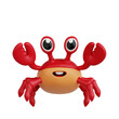 3D Illustration of Crab Animal Emoji