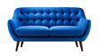 © L - Royal Blue Mid-Century Modern Sofa Isolated on Transparent or White Background, PNG