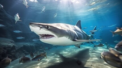 View of an ocean shark underwater