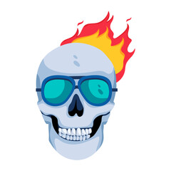 Sticker - Burning Skull 