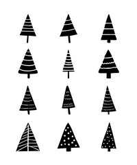 Wall Mural - Abstract triangle christmas trees vector set