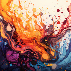 Poster - background with abstract swirls resembling ink drops