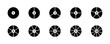 Set of pie chart vector icons. Segments on circle with 1 to 10 piece. Black round diagram. Divided circle on sections.