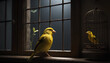 yellow canary in a cage, generative AI