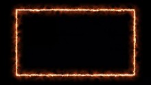 Fire Effect Frame Border Rectangle Abstract Background Animated. Abstract Glowing Neon Rectangle Frame Animation Background 4k