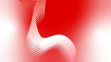 Wall Mural - red white red flag color gradient background abstract wavy technology lines