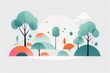 modern autumn landscape in the forest. vector illustration. modern autumn landscape in the forest. vector illustration. abstract background with colorful geometric shapes