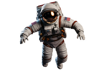 Astronaut in a space suit isolated on transparent background