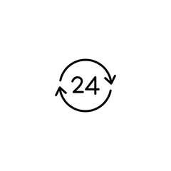 Poster - 24 hours icon, 24 hours sign vector design