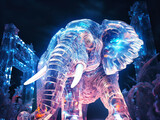 Fototapeta Zwierzęta - Majestic and mesmerizing, this stunning ice sculpture captures the grace and grandeur of an elephant