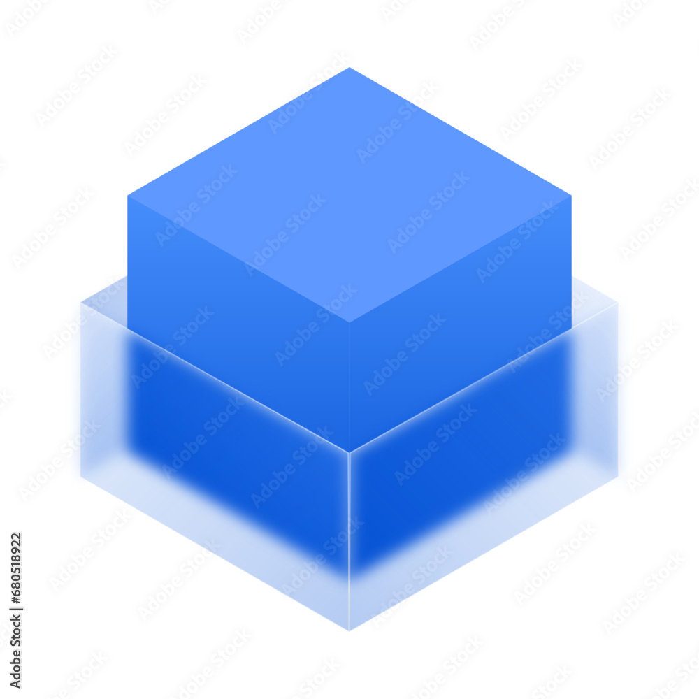 3D Box Rectangle Glassmorphism UI Icon Sign and Symbol Design ...