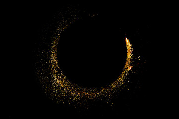 Poster - circle light frame on black background