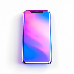 Wall Mural - Holographic of smart phone. Holographic textured. Iridescent rainbow foil.