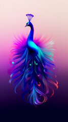 Wall Mural - Holographic of peacock. Holographic textured. Iridescent rainbow foil.