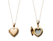Locket and chain - Heart shaped - open and closed locket