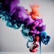 smoke in the form of a figure of a figure. smoke in the form of a figure of a figure. colorful smoke on the black background