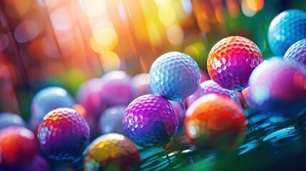 Sticker - Easter eggs on the grass with colorful balls, AI