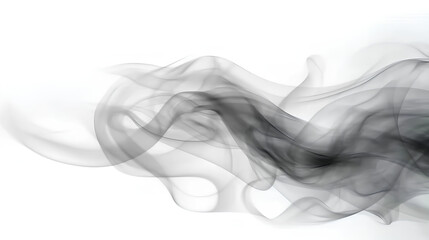 Poster - Abstract plume of black smoke on a white background. Clean monochrome wallpaper.