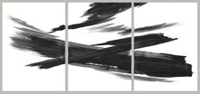 Tryptyk , Obraz Czarno Biały, Abstrakcyjna Grafika